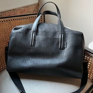 Away Black Leather Everywhere Travel Bag - rare croc skin texture